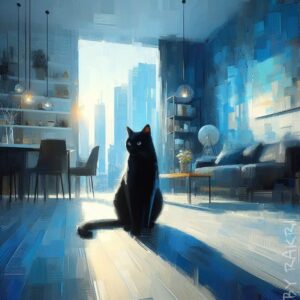 Černá kočka, Kočičí umění BY RAKRI