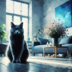 Šedá kočka, Kočičí umění BY RAKRI